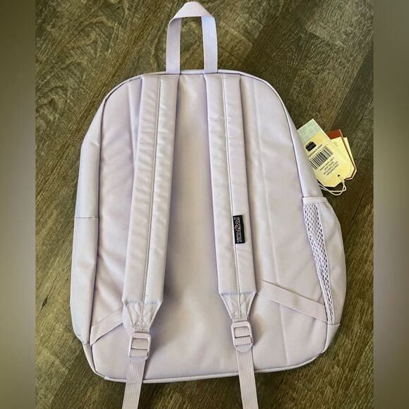 jansport backpack lilac SuperBreak Plus Charmed The SuperBreak Plus FX combines classic structure with tonal design and 100% recycled crinkle nylon Big Student Violet Jansport Backpack